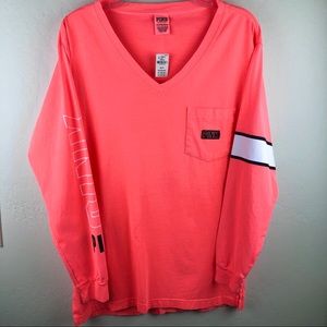Victoria Secret PINK Long Sleeve Neon T-Shirt NWT